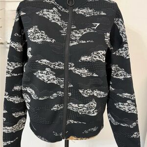 Gymshark Black and White Varsity Jacket